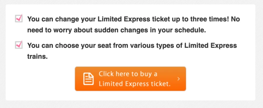Train Between Kyoto and Nara: screenshots from Kintetsu railway website outlining how to buy tickets