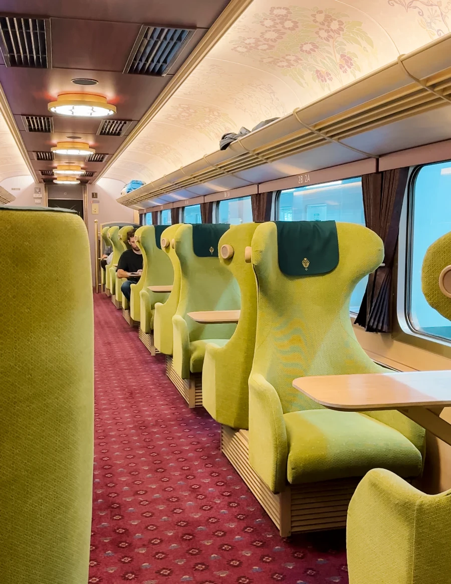 Train Between Kyoto and Nara: Aoniyoshi Limited Express Interior