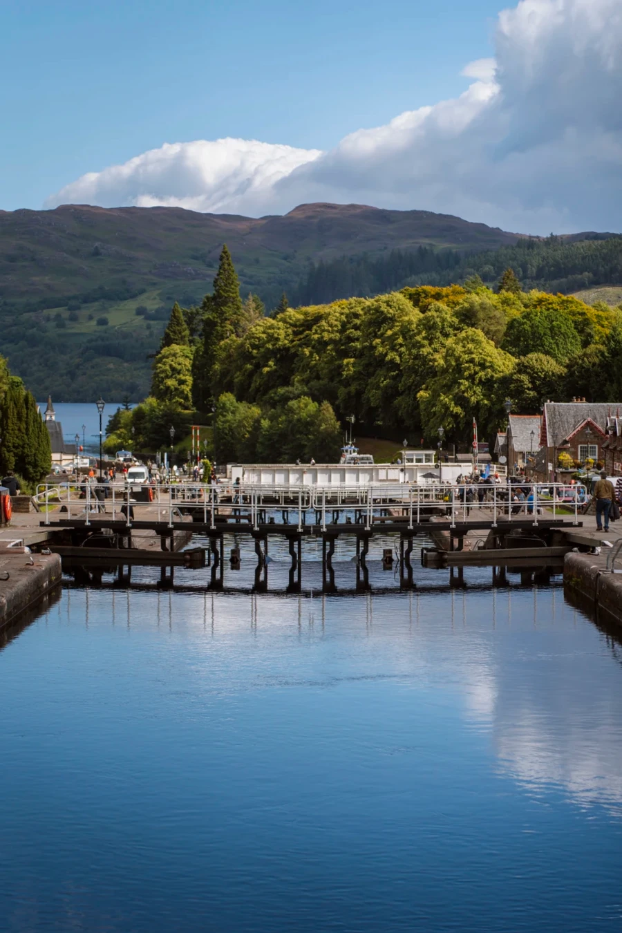 Water contained by the locks near Loch Ness
