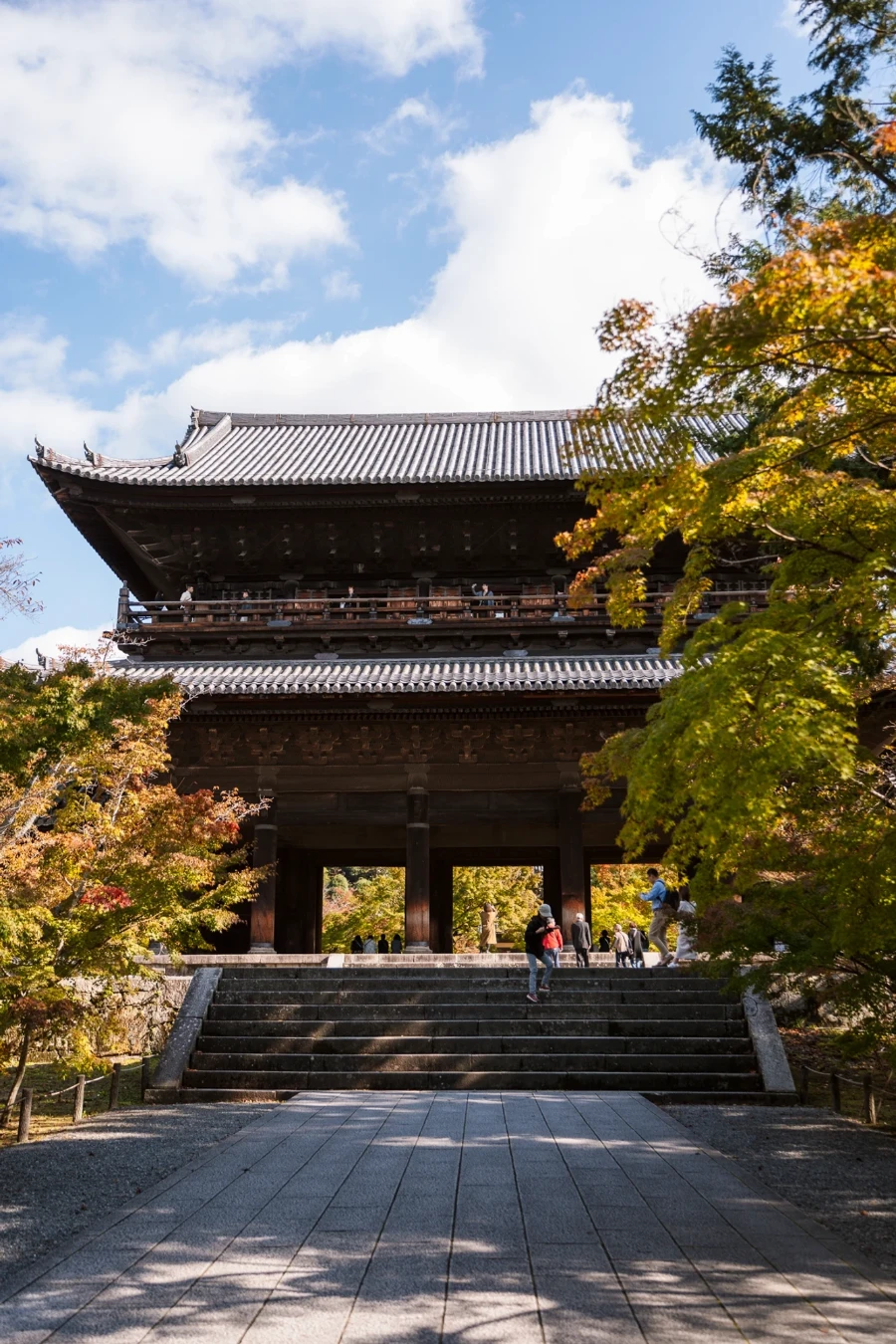 A massive wooden gateway leading to Nanzen-ji Temple