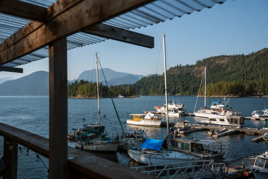 Where To Stay On The Sunshine Coast: ships docked in the harbour